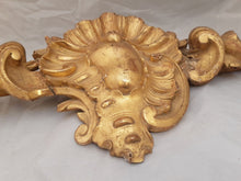 Load image into Gallery viewer, 19TH Antique French Louis XV Gilded Wood Pediment Hardware Furniture Salvage 22&quot;
