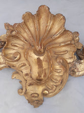 Load image into Gallery viewer, 19TH Antique French Louis XV Gilded Wood Pediment Hardware Furniture Salvage 22&quot;
