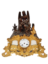 Load image into Gallery viewer, 16&quot; Gorgeous Antique French Spelter Gilded Bronze Clock 19TH Paris Rococo Angel
