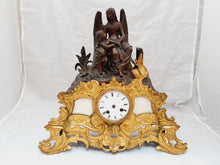 Load image into Gallery viewer, 16&quot; Gorgeous Antique French Spelter Gilded Bronze Clock 19TH Paris Rococo Angel
