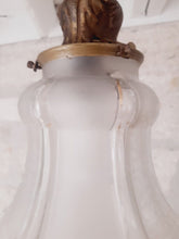 Load image into Gallery viewer, Gorgeous French Hall Lantern 1900 Chandelier Ceiling Gilded Bronze Curved Glass
