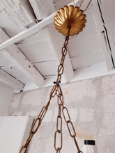 Load image into Gallery viewer, Gorgeous Italian Mid-Century Gilt Iron Cherub Floral Chandelier Ceiling 2 lights
