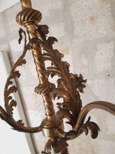 Load image into Gallery viewer, French Gilded Bronze Louis XV Rococo Chandelier 4 fires Shades signed Late 19TH
