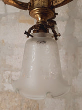 Load image into Gallery viewer, French Gilded Bronze Louis XV Rococo Chandelier 4 fires Shades signed Late 19TH
