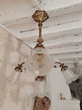 Load image into Gallery viewer, French Gilded Bronze Louis XV Rococo Chandelier 4 fires Shades signed Late 19TH
