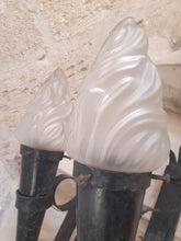 Load image into Gallery viewer, Pair French Wall Light Torch Gothic Castle Iron 1930 Medieval - LYS Flowers
