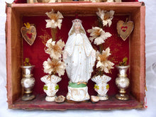 Load image into Gallery viewer, XXL 24&quot; Antique French Diorama Box Ex Voto subject Religious Rare House pattern
