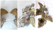 Load image into Gallery viewer, 19TH PAIR Antique Religious RARE Winged Angel Putti Statue Silverplate Bronze 9&quot;
