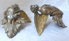 Load image into Gallery viewer, 19TH PAIR Antique Religious RARE Winged Angel Putti Statue Silverplate Bronze 9&quot;
