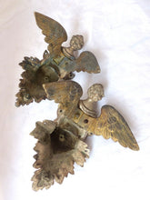 Load image into Gallery viewer, 19TH PAIR Antique Religious RARE Winged Angel Putti Statue Silverplate Bronze 9&quot;
