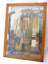 Load image into Gallery viewer, 1900 Set 3x Antique Painting Theme Gypsy Trailers Signed Veuillet 26x19&quot; Framed
