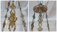 Load image into Gallery viewer, Huge French Sanctuary Church Bronze Chandelier Ceiling Religious 19TH Gothic
