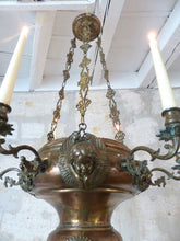 Load image into Gallery viewer, Huge French Sanctuary Church Bronze Chandelier Ceiling Religious 19TH Gothic
