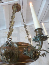 Load image into Gallery viewer, Huge French Sanctuary Church Bronze Chandelier Ceiling Religious 19TH Gothic
