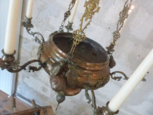 Load image into Gallery viewer, Huge French Sanctuary Church Bronze Chandelier Ceiling Religious 19TH Gothic
