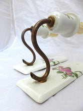 Load image into Gallery viewer, Vintage Porcelain de PARIS - Plaque French Wall Light Sconce RARE Brass 1950
