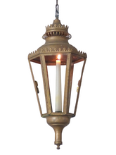 Load image into Gallery viewer, Antique Religious Gothic Church Lantern Ceiling Light Candle Holder 19TH
