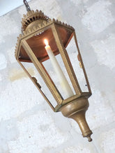 Load image into Gallery viewer, Antique Religious Gothic Church Lantern Ceiling Light Candle Holder 19TH
