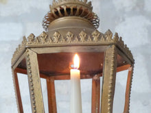 Load image into Gallery viewer, Antique Religious Gothic Church Lantern Ceiling Light Candle Holder 19TH
