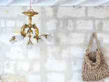 Load image into Gallery viewer, Excpt Large French Gilded Bronze Louis XV Rococo Chandelier 5 fires Shades 19TH
