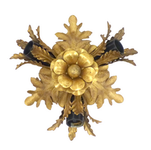 Load image into Gallery viewer, BANCI Mid Century Murano Ceiling Wall Light Gilded Tole Chandelier BAGUES Style
