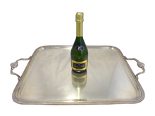 Load image into Gallery viewer, HUGE 30&quot; Antique 19th C French Silverplated Rectangular Tray with Handles Shell
