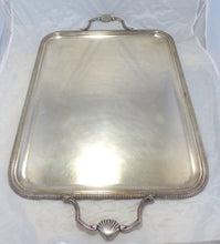 Load image into Gallery viewer, HUGE 30&quot; Antique 19th C French Silverplated Rectangular Tray with Handles Shell
