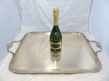 Load image into Gallery viewer, HUGE 30&quot; Antique 19th C French Silverplated Rectangular Tray with Handles Shell
