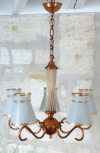 Load image into Gallery viewer, Vinatge French Modernist Ceiling Suspension Chandelier 1950 PETITOT Styl Diabolo
