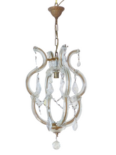 Load image into Gallery viewer, Gorgeous antique Venetian Murano Ball Ceiling Chandelier Crystal Prism Cage 1940
