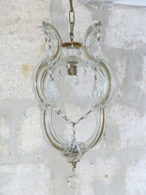 Load image into Gallery viewer, Gorgeous antique Venetian Murano Ball Ceiling Chandelier Crystal Prism Cage 1940
