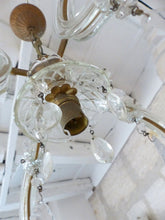 Load image into Gallery viewer, Gorgeous antique Venetian Murano Ball Ceiling Chandelier Crystal Prism Cage 1940
