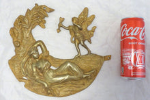 Load image into Gallery viewer, 19TH XL large Antique French Gilded Bronze Pediment Hardware Furniture Salvage
