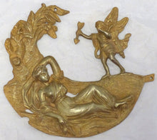 Load image into Gallery viewer, 19TH XL large Antique French Gilded Bronze Pediment Hardware Furniture Salvage
