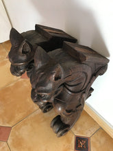 Load image into Gallery viewer, RARE Pair Huge 18&quot; Gothic Oak Wood Carved Wall Console French 19th Foot lamp
