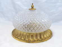 Load image into Gallery viewer, Gorgeous Mid-century Gilded Tole Diamond Glass Ceiling Lamp Wall Light 1970
