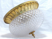 Load image into Gallery viewer, Gorgeous Mid-century Gilded Tole Diamond Glass Ceiling Lamp Wall Light 1970
