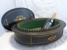 Load image into Gallery viewer, Rare Large Napoleon 3 Antique French Jardiniere Planter Zinc Tray Inlaid 19TH
