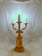 Load image into Gallery viewer, Gorgeous Antique French Table Desk Lamp Gilded Bronze 1900 Empire Style 3 Fires
