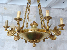 Load image into Gallery viewer, Gorgeous Vintage French 8 Arms Ormolu Bronze Brass Chandelier Ceiling Empire 60&#39;
