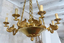 Load image into Gallery viewer, Gorgeous Vintage French 8 Arms Ormolu Bronze Brass Chandelier Ceiling Empire 60&#39;
