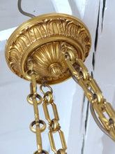 Load image into Gallery viewer, Gorgeous Vintage French 8 Arms Ormolu Bronze Brass Chandelier Ceiling Empire 60&#39;
