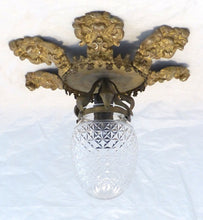 Load image into Gallery viewer, Antique French Ceiling 19TH Church Religious Chandelier Gilded Angels Crystal
