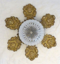 Load image into Gallery viewer, Antique French Ceiling 19TH Church Religious Chandelier Gilded Angels Crystal
