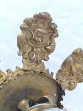 Load image into Gallery viewer, Antique French Ceiling 19TH Church Religious Chandelier Gilded Angels Crystal
