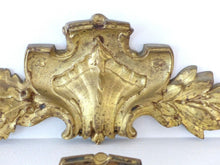 Load image into Gallery viewer, PAIR 19TH Antique French Gilded Bronze Shell Pediment 16&quot; Hardware Salvage RARE
