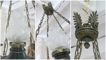 Load image into Gallery viewer, Antique French 4 Arms Ormolu Bronze Brass Tole Chandelier Ceiling Empire 19TH
