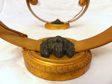 Load image into Gallery viewer, ANTIQUE PAIR French Empire Wall Light Sconce RARE 3 Light LIONS head Bronze 19TH
