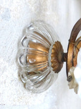 Load image into Gallery viewer, Gorgeous PAIR Vintage Wall Light Sconces glass Drops Gilded Metal Italy 1950&#39;s
