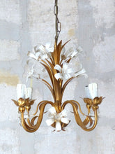 Load image into Gallery viewer, Gorgeous Gilded Enameled Chandelier Ceiling 70&#39;s Regency Mid Century HANS KOGL
